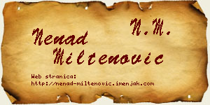 Nenad Miltenović vizit kartica